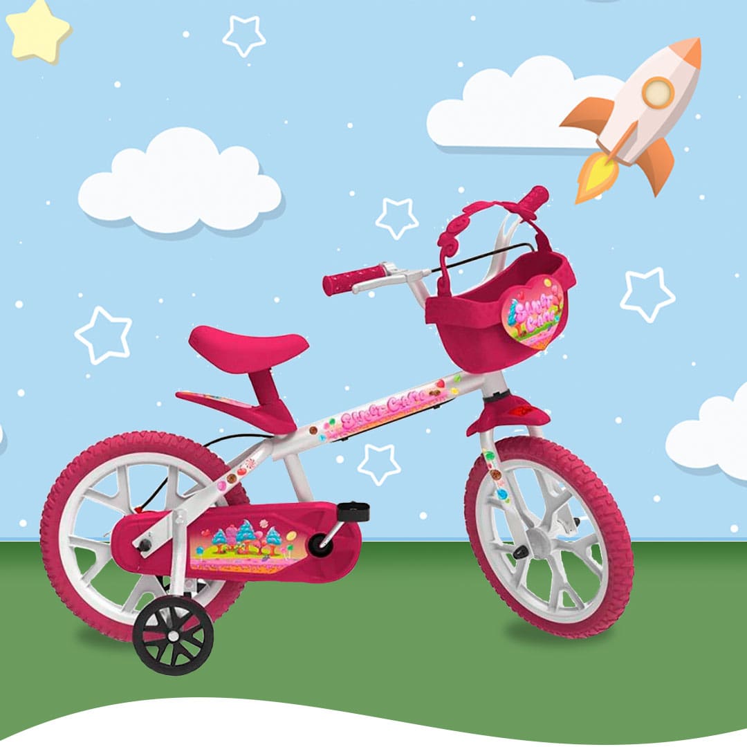 Bicicleta Infantil Brinquedos Bandeirante Sweet Game Aro 14 Rosa