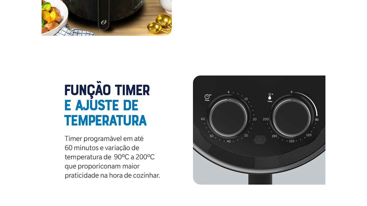 Fritadeira Elétrica Sem Óleo Air Fryer Oster Extra