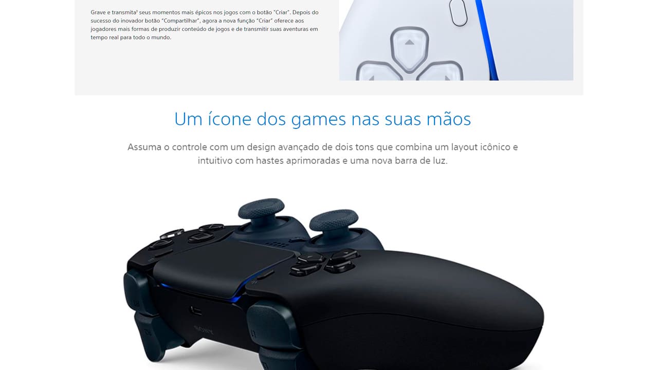 Controle PS5 Dualsense Midnight Black para Playstation sony em