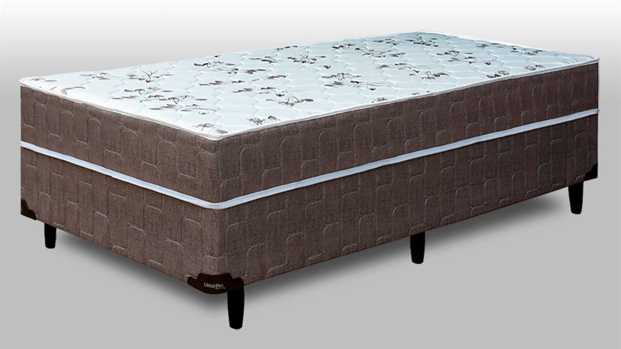 Cama Box Conjugada Solteiro Umaflex New Florença cantoneiras