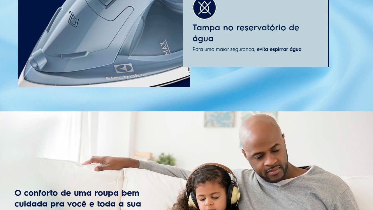 Ferro a Vapor Electrolux Efficient ESI10 Azul