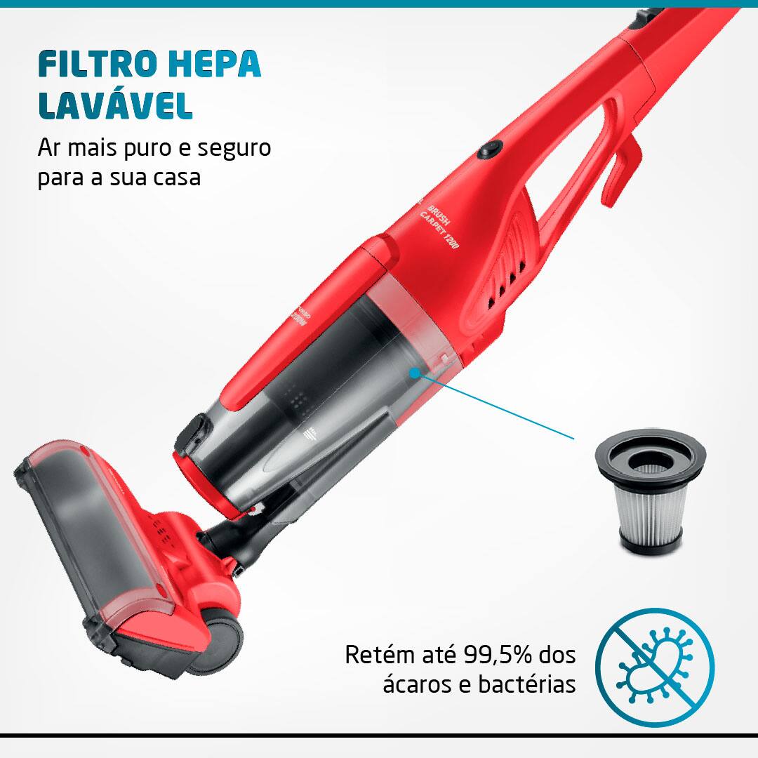 Aspirador de Pó Vertical 2 em 1 Mondial Brush Carpet 