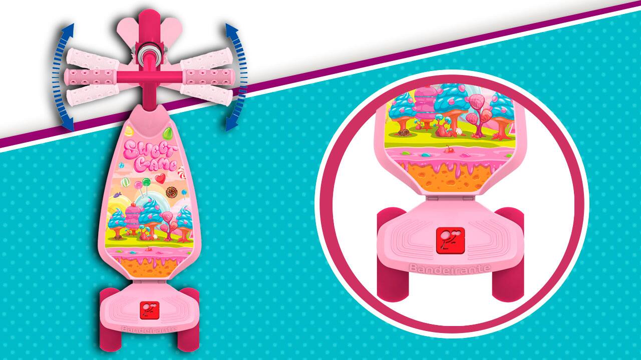 Patinete Infantil Bandeirante Sweet Game rodas largas