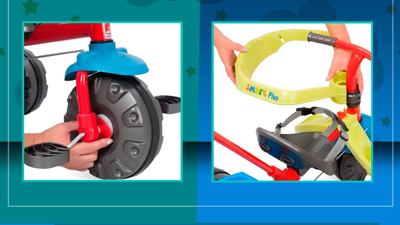 Triciclo Bandeirante Smart Plus função pedal passeio