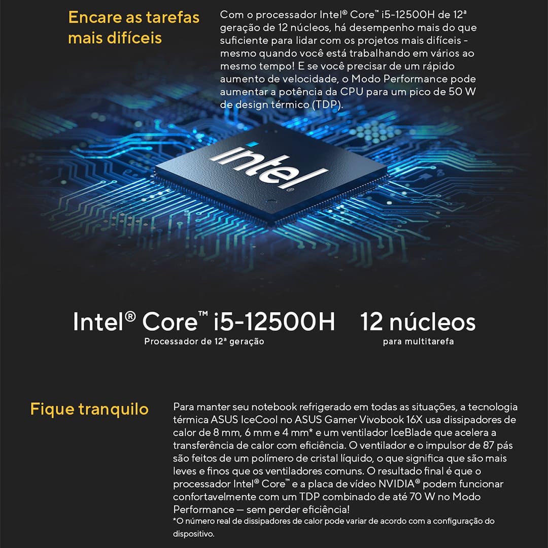 Equipado com o processador Intel Core i5, o Notebook Asus Gamer RTX2050 oferece a performance necessária para rodar seus jogos favoritos e realizar multitarefas com facilidade. Com o sistema operacional Windows 11 Home, você terá uma interface moderna e otimizada para uma experiência de uso fluida.