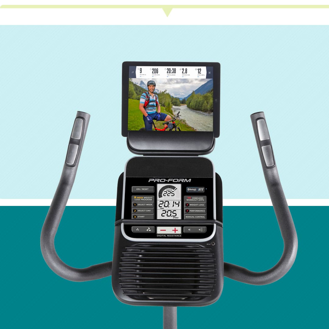 monitor tela display tela lcd botões funções parte de cima superior bicicleta ergométrica  