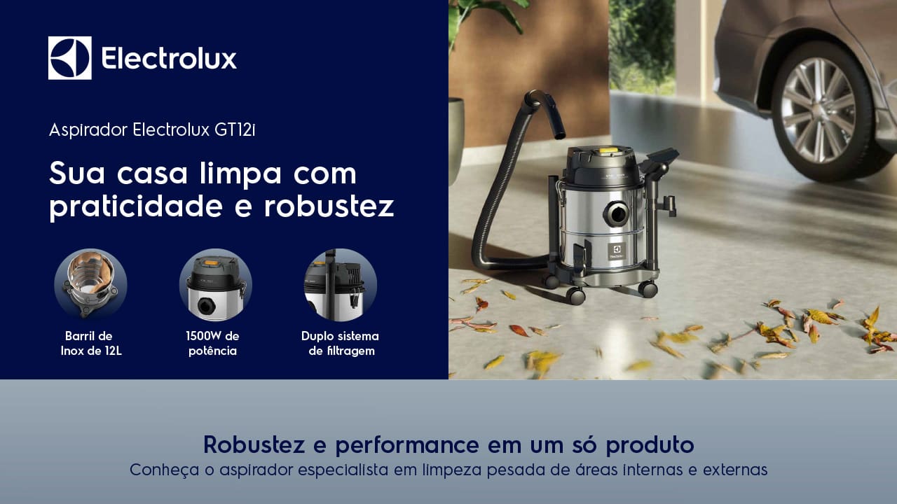 Aspirador de Pó e Água Electrolux GT12i Inox 12L