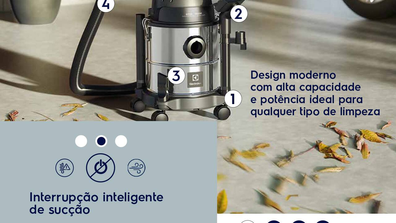 Aspirador de Pó e Água Electrolux GT12i Inox 12L