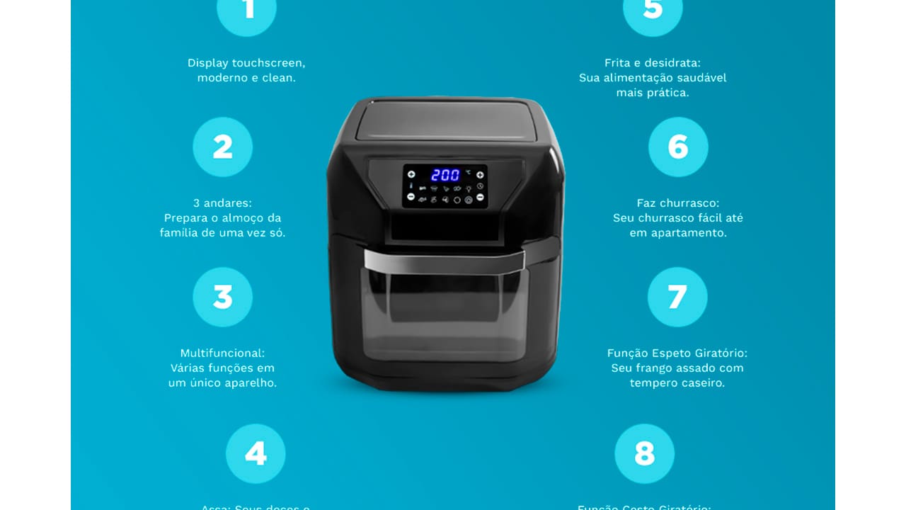 fritadeira-air-fry-obabox-grand-chef-ob030-10-litros