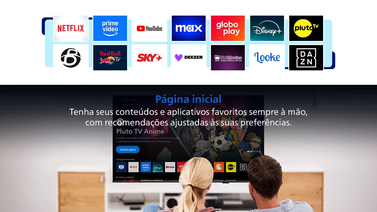 Smart TV 55" 4K Philips 55PUG7300/78 UHD Titan OS