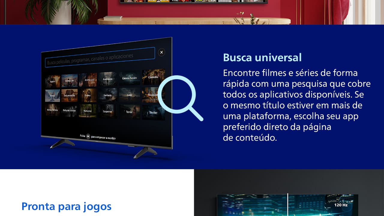 Smart TV 55" 4K Philips 55PUG7300/78 UHD Titan OS