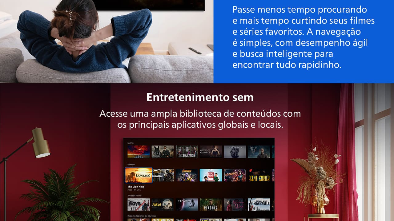 Smart TV 55" 4K Philips 55PUG7300/78 UHD Titan OS