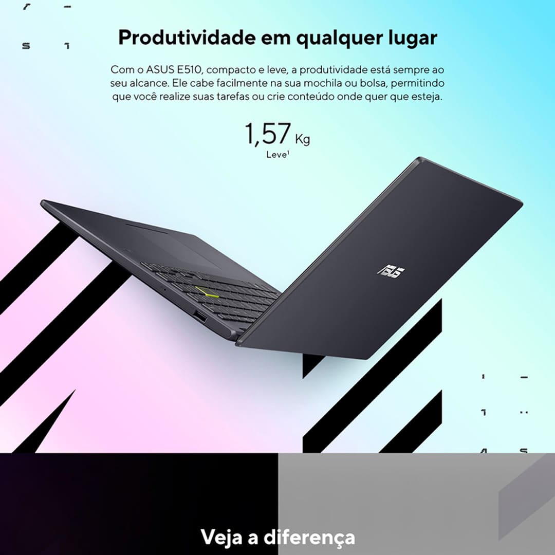 Notebook ASUS Vivobook Go 15 com Intel Celeron Dual Core, 4GB RAM, 128GB e-MMC, Tela 15,6" LED e Windows 11 + Microsoft 365 Personal - E510KA-BR808WS