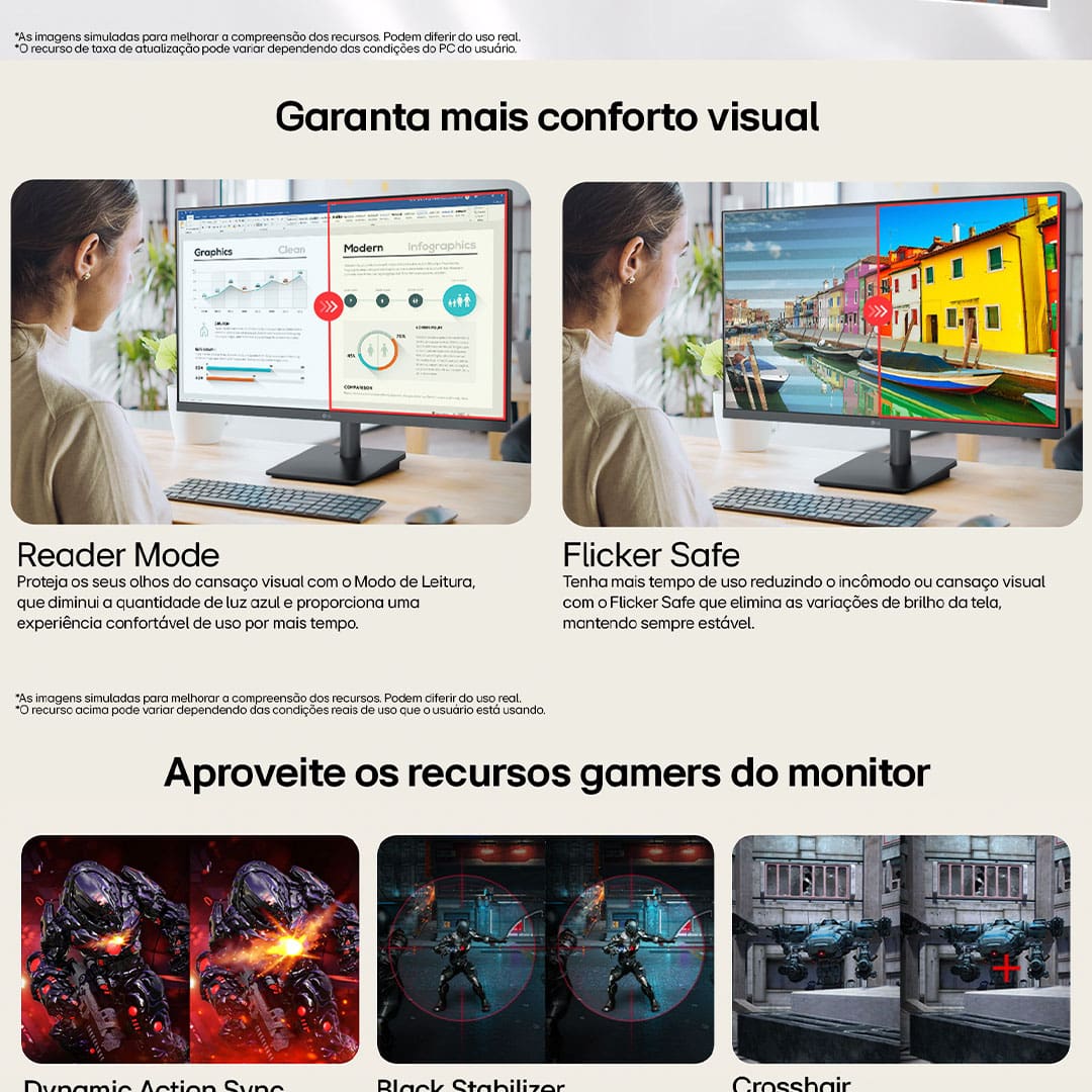 Monitor Gamer 24” LG 24MS500-B com Tela IPS
