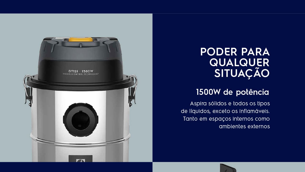 Aspirador de Pó e Água Electrolux GT12i Inox 12L
