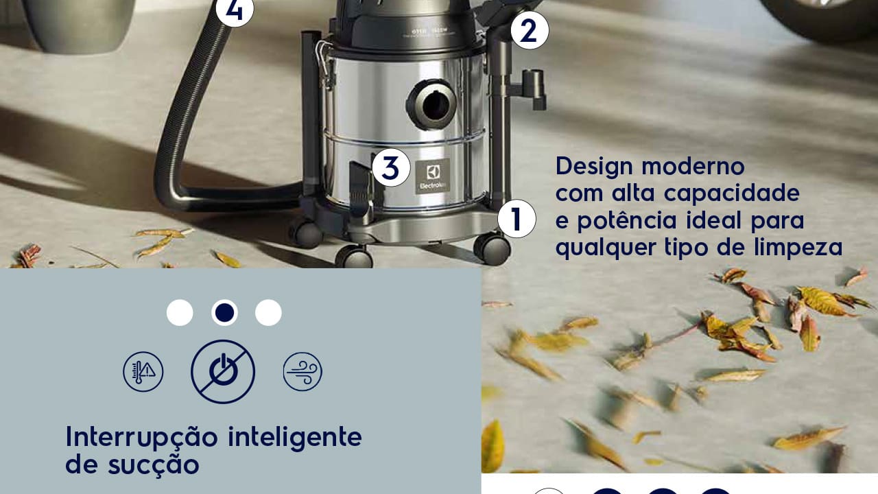Aspirador de Pó e Água Electrolux GT12i Inox 12L