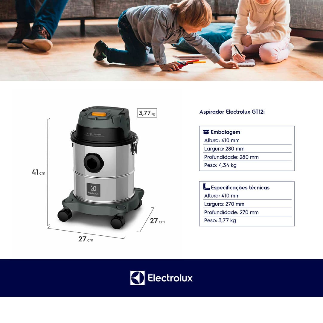 Aspirador de Pó e Água Electrolux GT12i Inox 12L