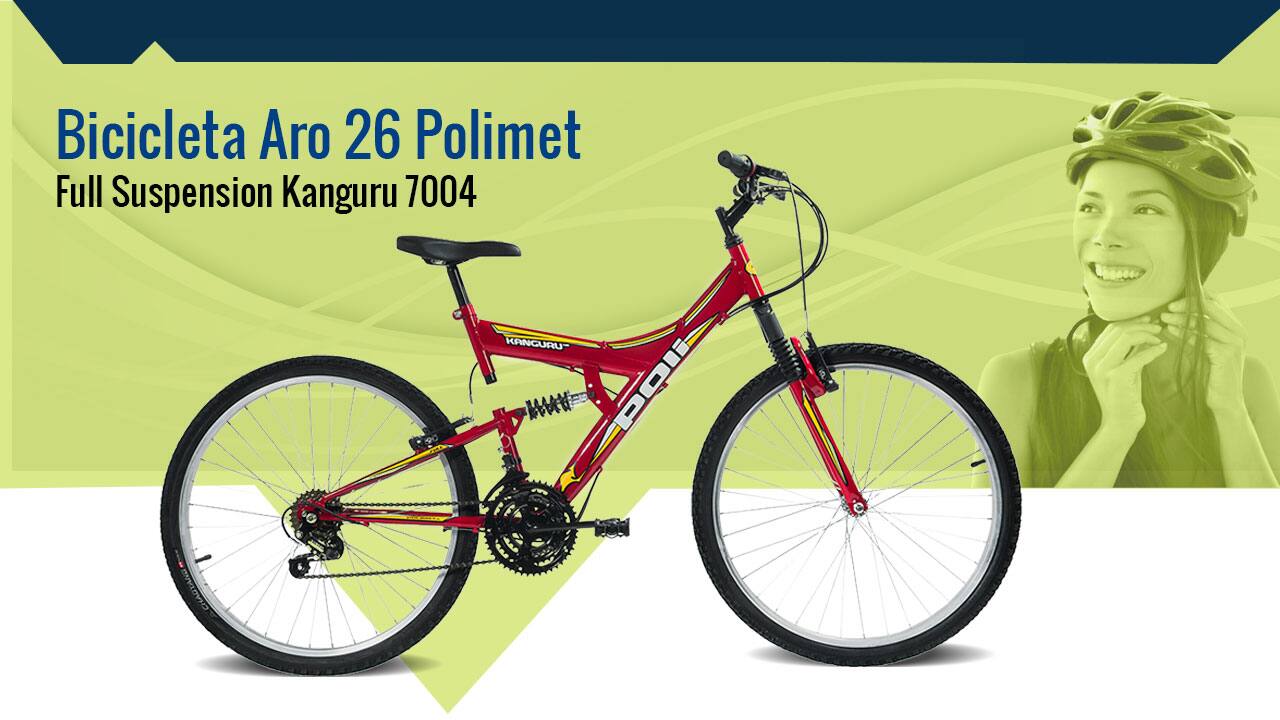 Bicicleta Aro 26 Polimet Full Suspension Kanguru 7004