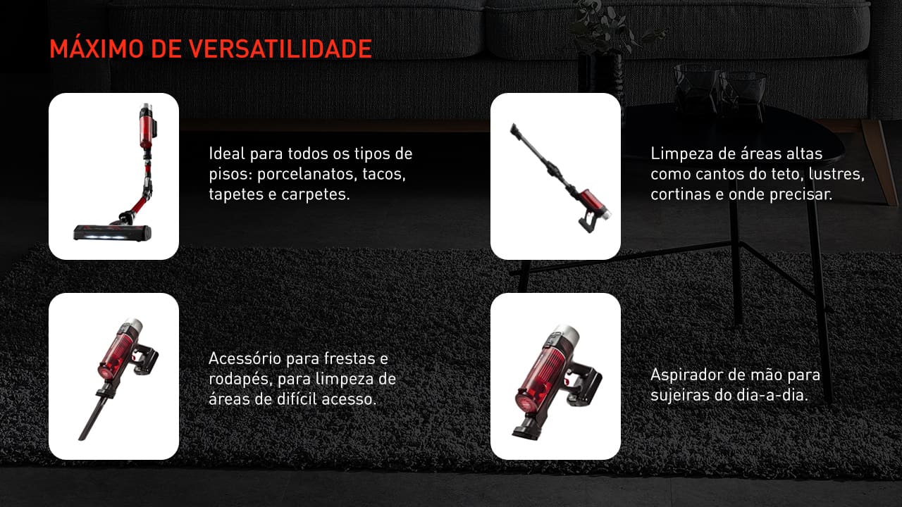 Aspirador de Pó Vertical Sem Fio Arno X-Force Flex