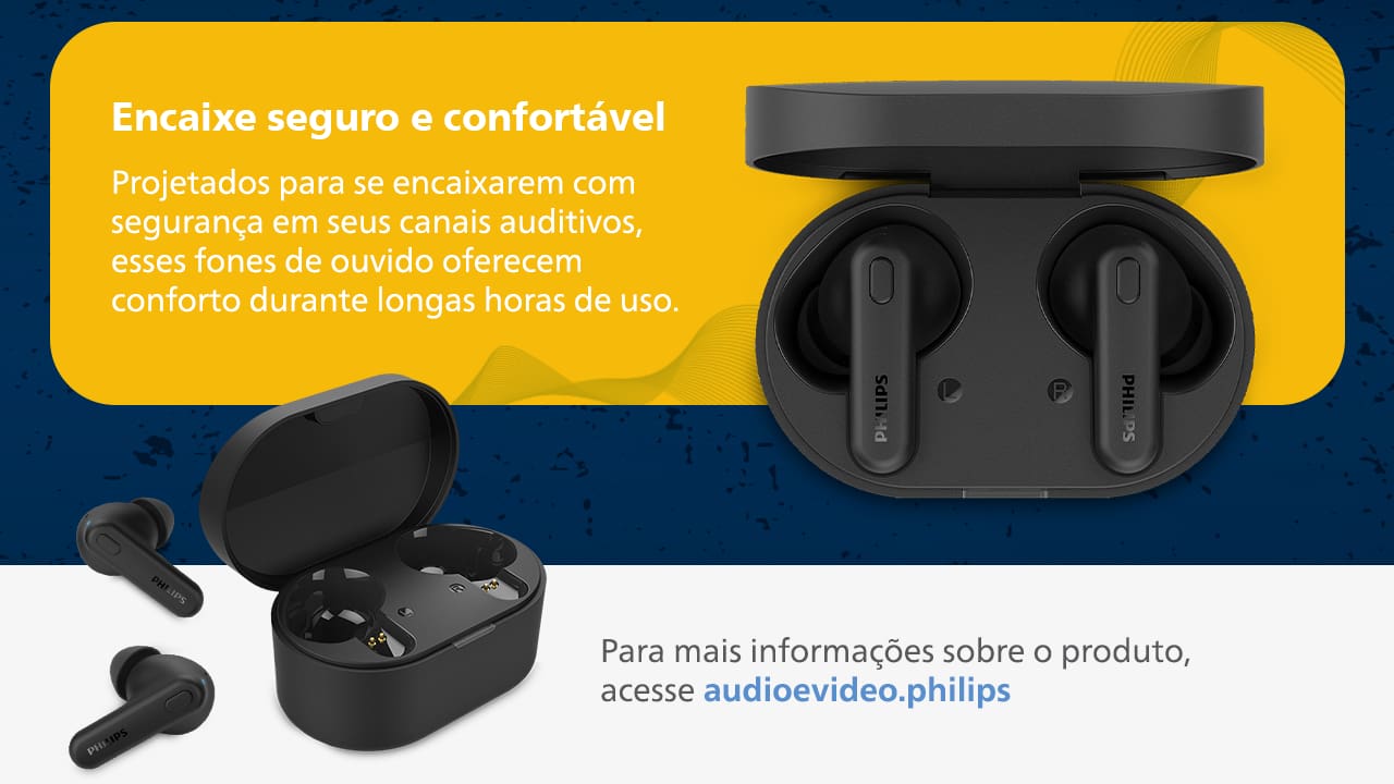O Fone de Ouvido Philips é equipado com drivers dinâmicos de 6mm que foram cuidadosamente projetados para oferecer uma experiência auditiva imersiva, garantindo áudio de alta qualidade.