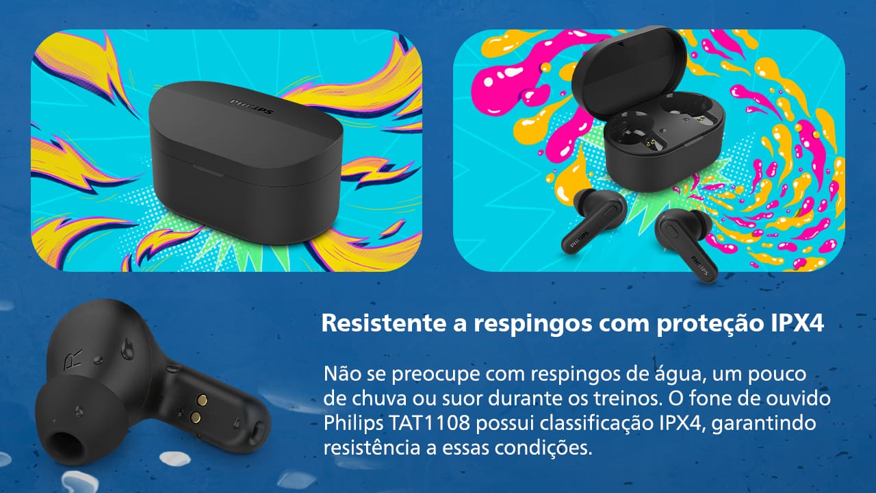 O Fone de Ouvido Philips é equipado com drivers dinâmicos de 6mm que foram cuidadosamente projetados para oferecer uma experiência auditiva imersiva, garantindo áudio de alta qualidade.