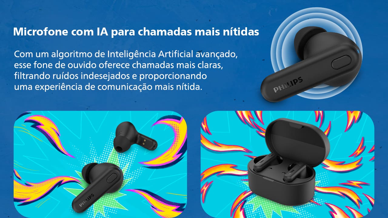 O Fone de Ouvido Philips é equipado com drivers dinâmicos de 6mm que foram cuidadosamente projetados para oferecer uma experiência auditiva imersiva, garantindo áudio de alta qualidade.
