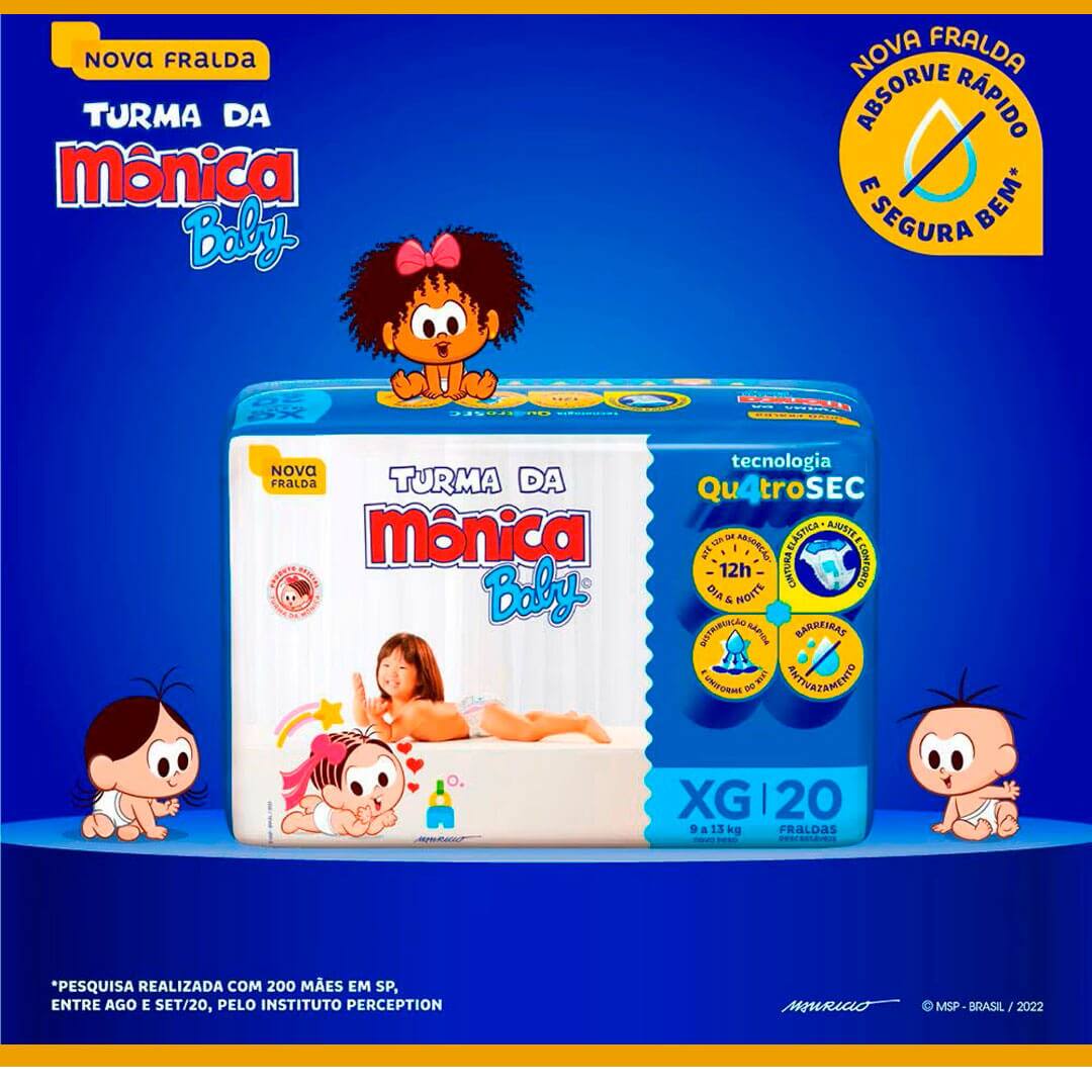 Fralda Turma da Mônica Baby Jumbo 