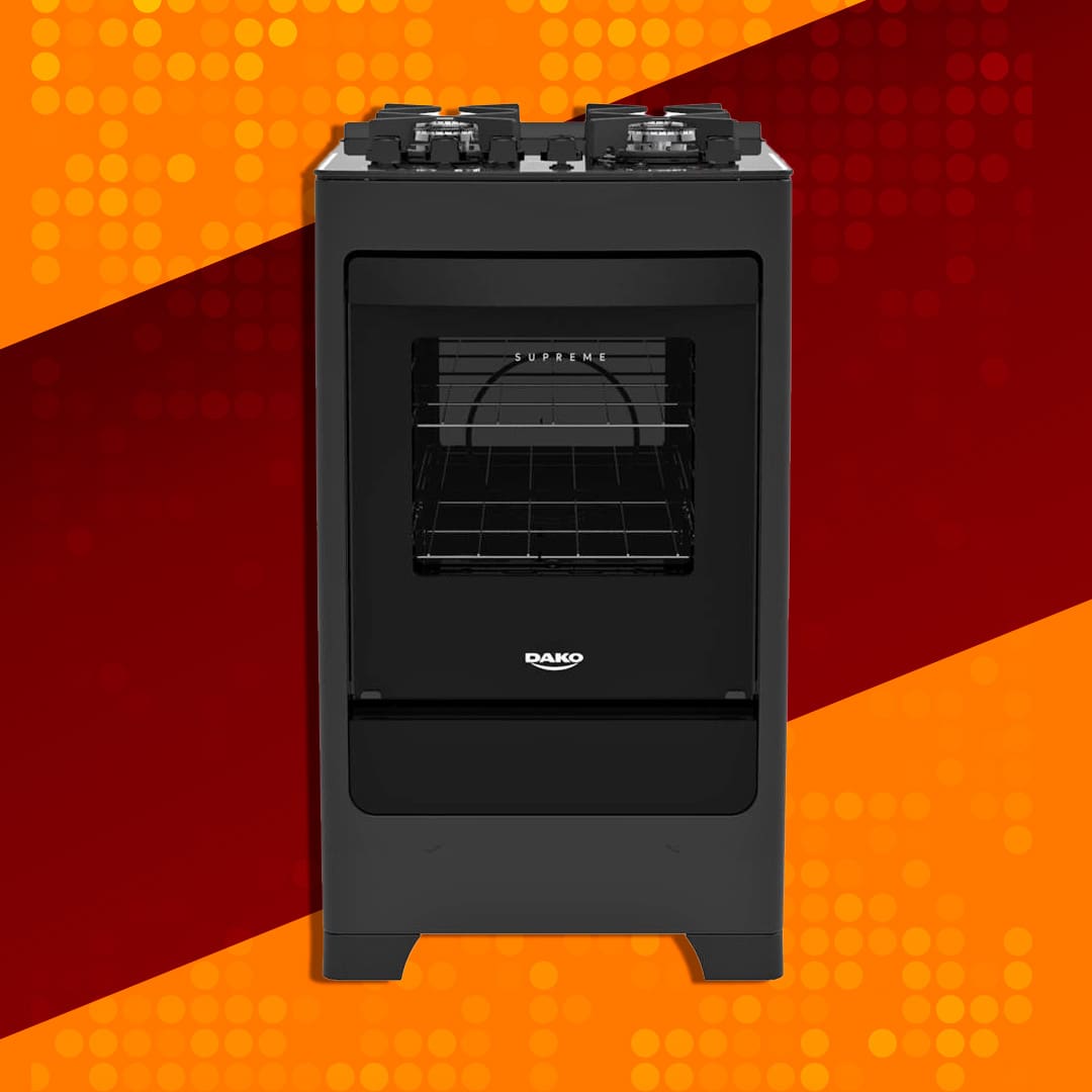 Fogão Dako Supreme Glass 4 Bocas - Preto