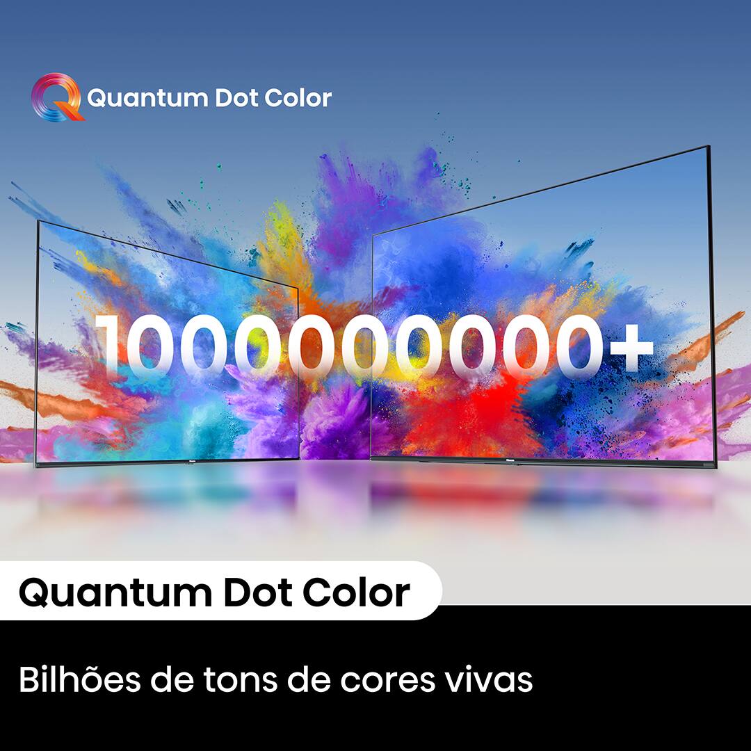 Smart TV 50” Hisense Ultra HD 4K QLED, Google TV com HDR10+, Dolby Atmos, Modo Esporte, Modo Jogo e Compatível com Alexa - 50A51HSV