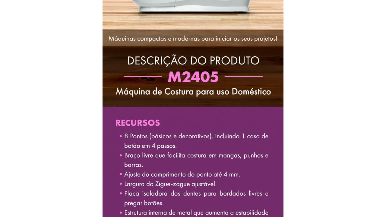Máquina de Costura Singer M2405 Branca