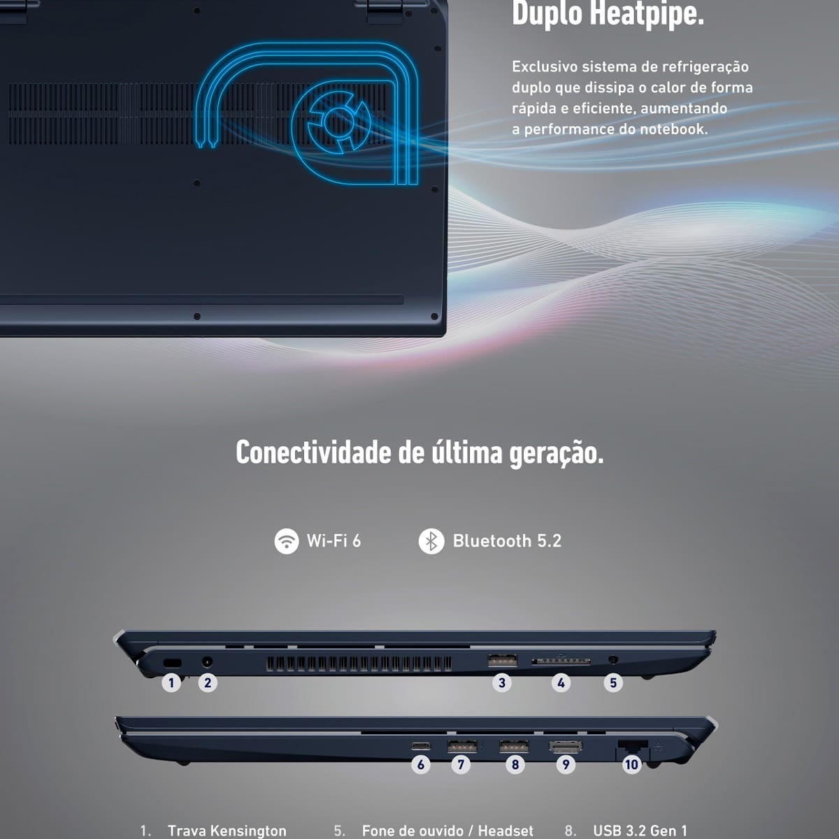 Notebook VAIO AMD Ryzen 5 5625U 16GB RAM 512GB SSD Tela 16" WUXGA Windows 11 - FE16