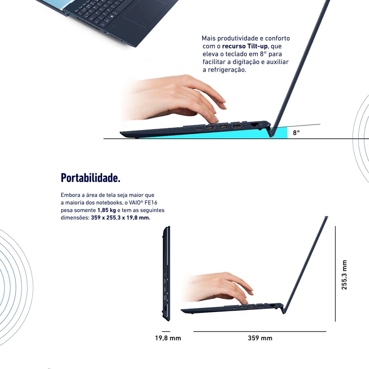 Notebook VAIO AMD Ryzen 5 5625U 16GB RAM 512GB SSD Tela 16" WUXGA Windows 11 - FE16