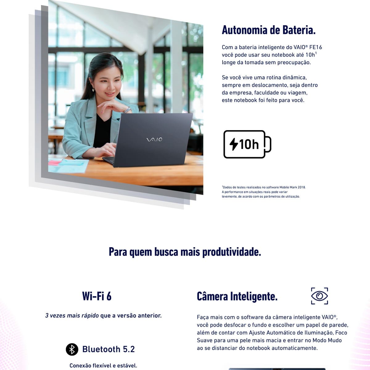 Notebook VAIO AMD Ryzen 5 5625U 16GB RAM 512GB SSD Tela 16" WUXGA Windows 11 - FE16