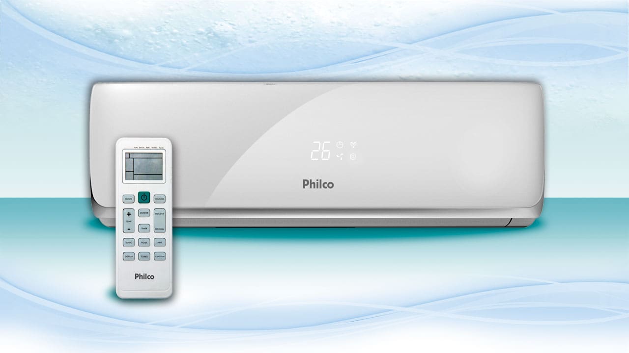 Ar-Condicionado Split Philco detalhe do controle remoto