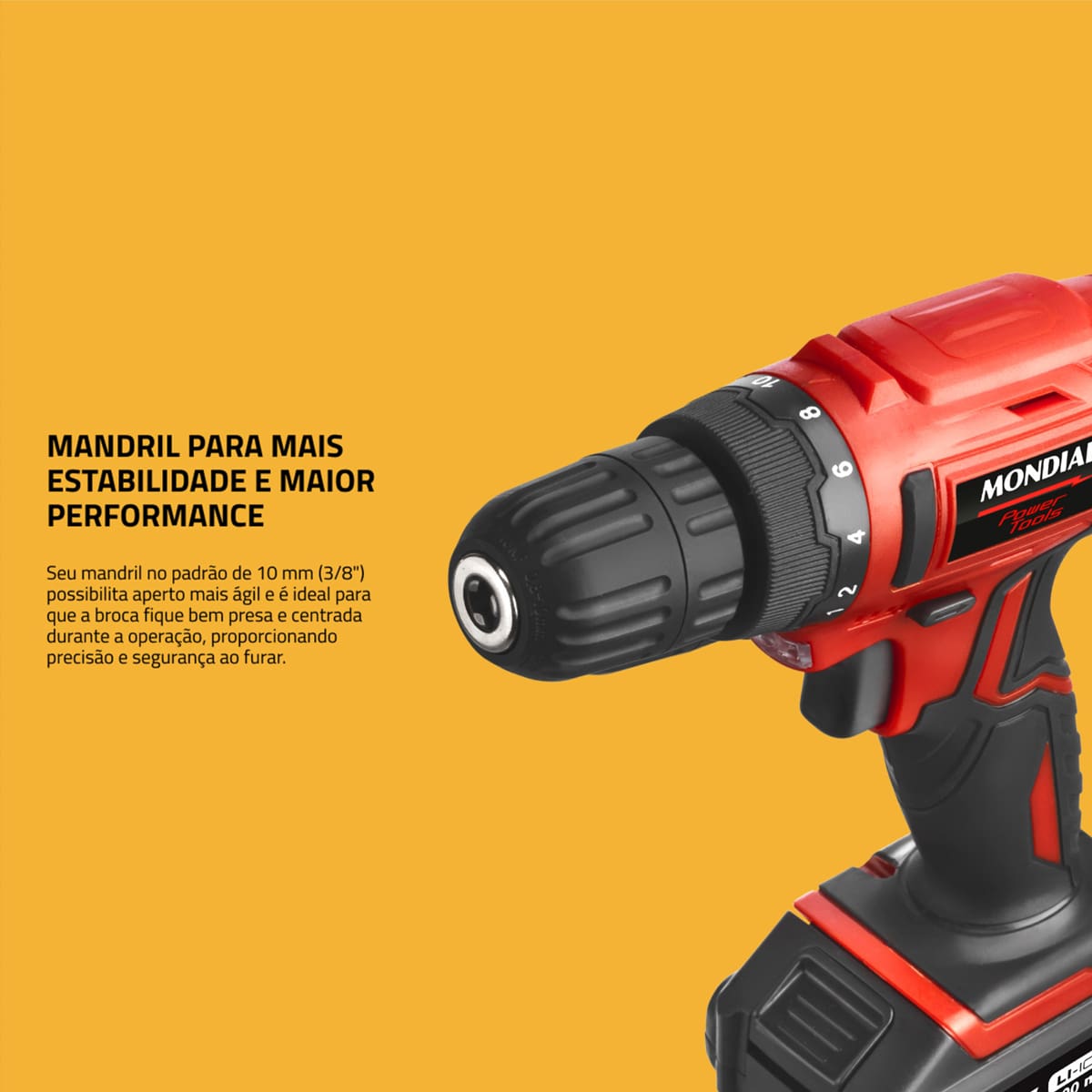 Parafusadeira e Furadeira Mondial Power Tools FPF-...