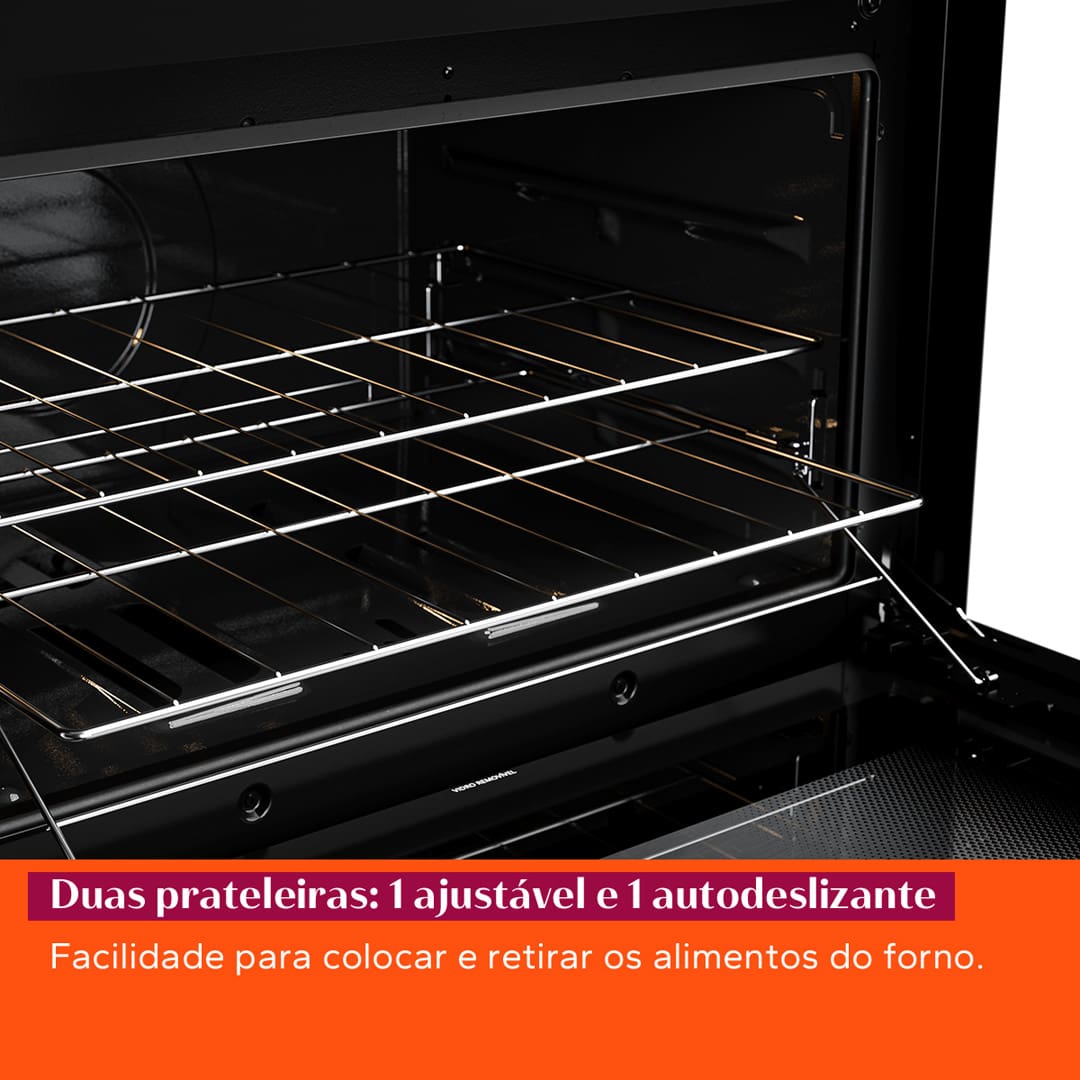 Fogão Brastemp 5 Bocas BFS5XAR com Mesa de Vidro