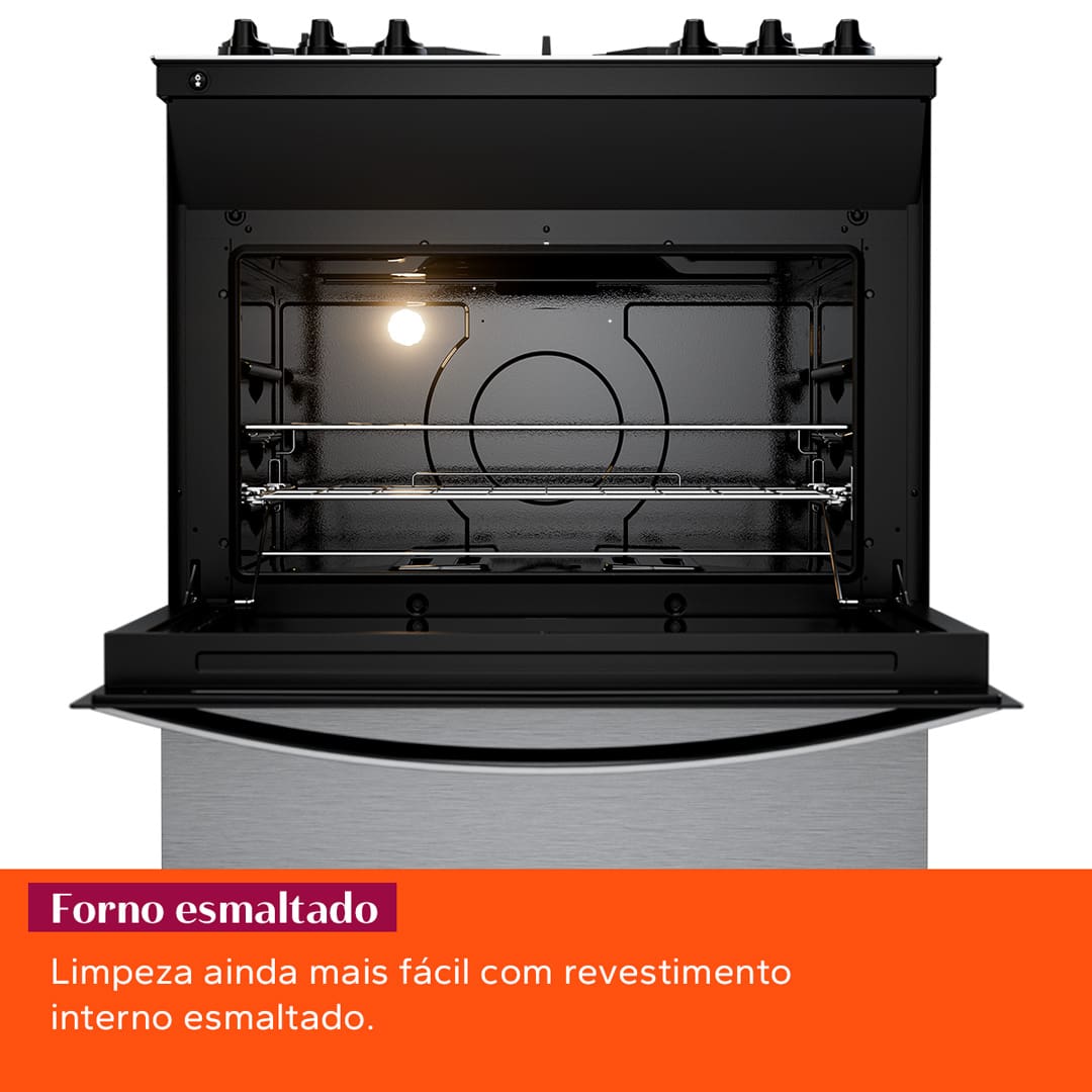 Fogão Brastemp 5 Bocas BFS5XAR com Mesa de Vidro