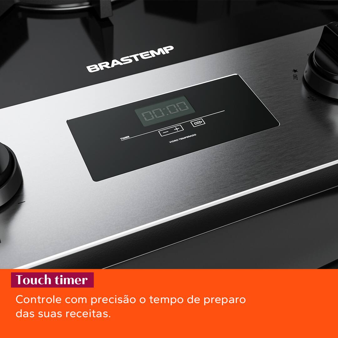 Fogão Brastemp 5 Bocas BFS5XAR com Mesa de Vidro