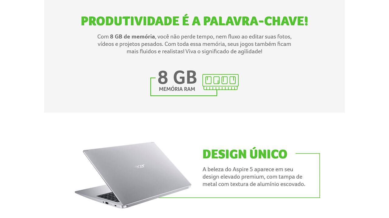 NOT ACER A515-54-57CS CI5/8GB/256GB/15.6/W11 - 55050710