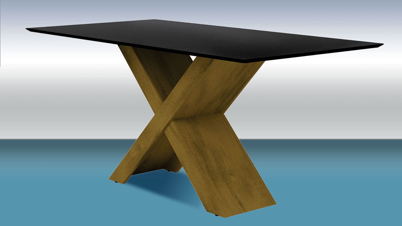 Mesa Jantar Dobuê Dubai Light Cozinha tampo de MDF de formato retangular MDF