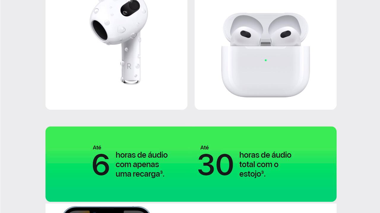 Apple AirPods 3ª geração Estojo Recarga Lightning