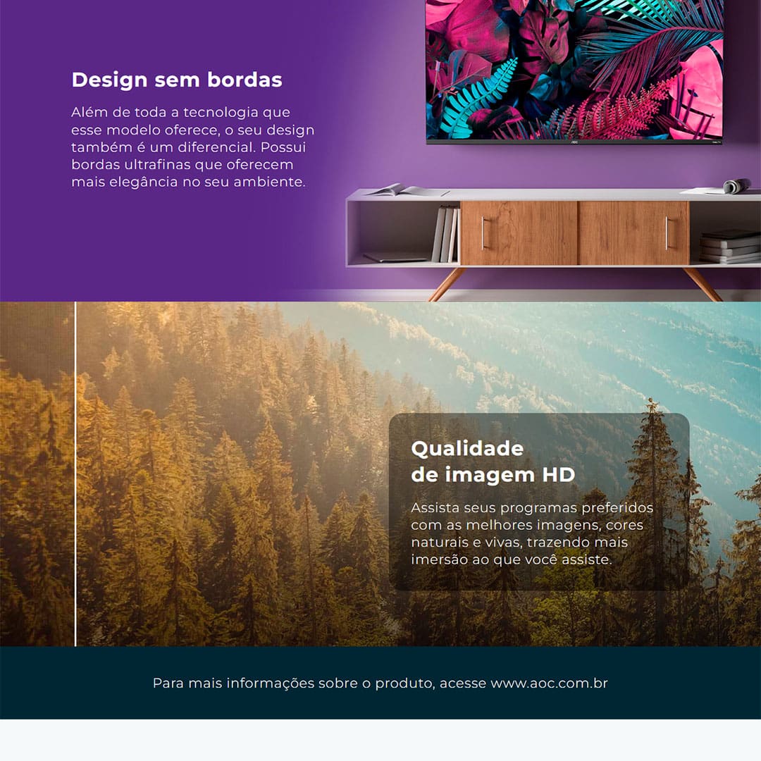 TV 32" AOC ROKU FHD 32S5135/78G HDMI/USB/WIFI