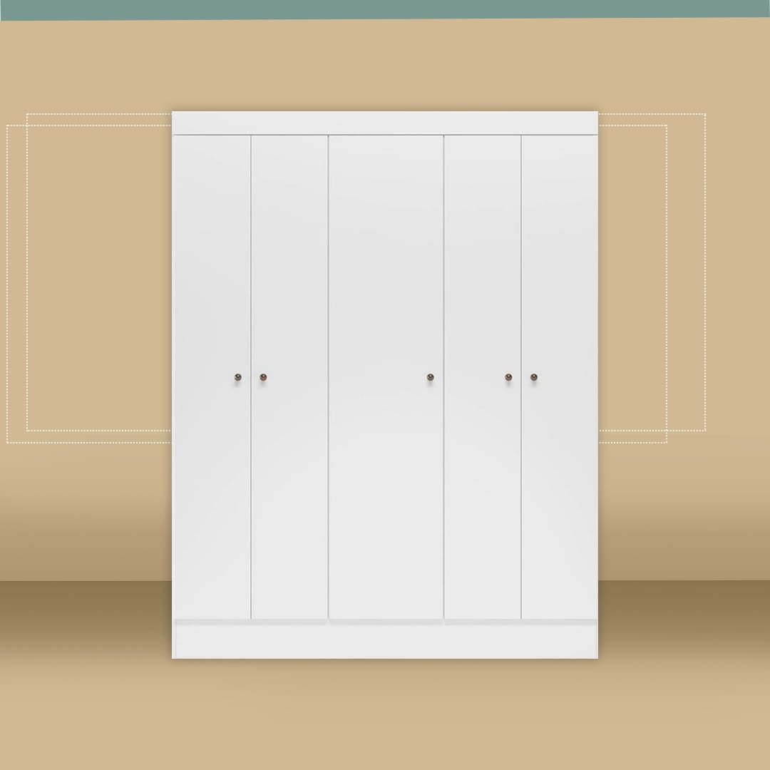 Guarda Roupa Demóbile Ártico 5 Portas Branco