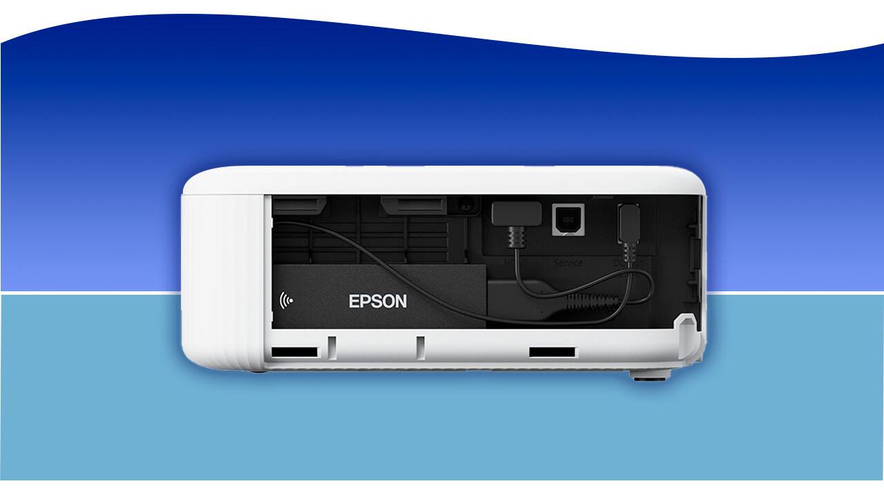 Projetor Epson EpiqVision FH02 Fundo Conectores