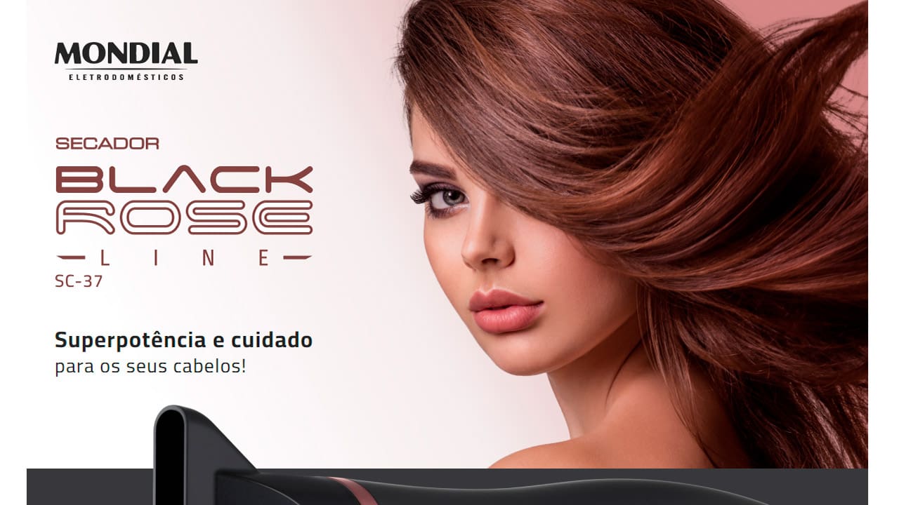 Secador de Cabelos Mondial Black Rose SC-37 Preto