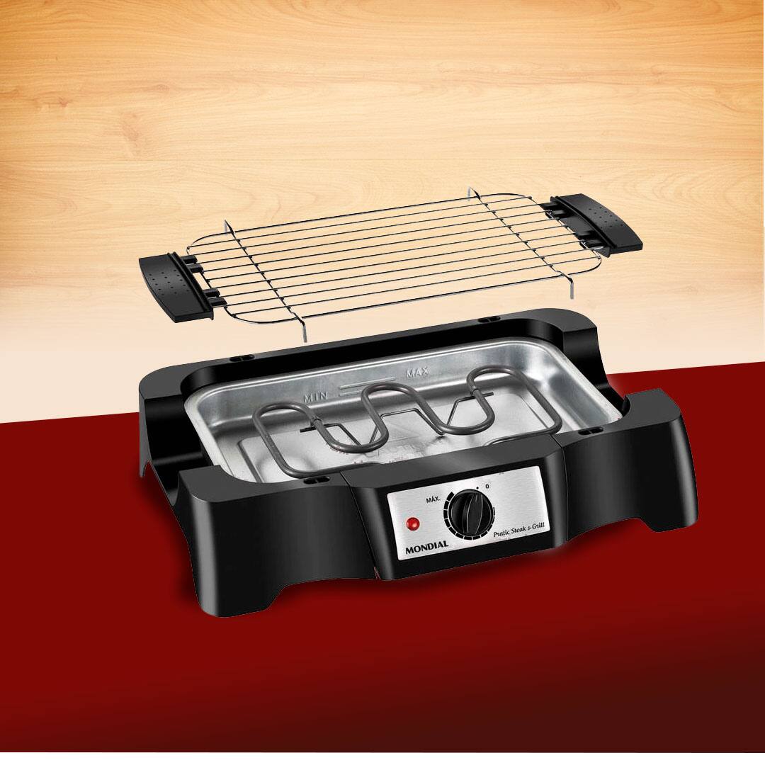 Churrasqueira Elétrica Mondial Pratic seletor controle temperatura