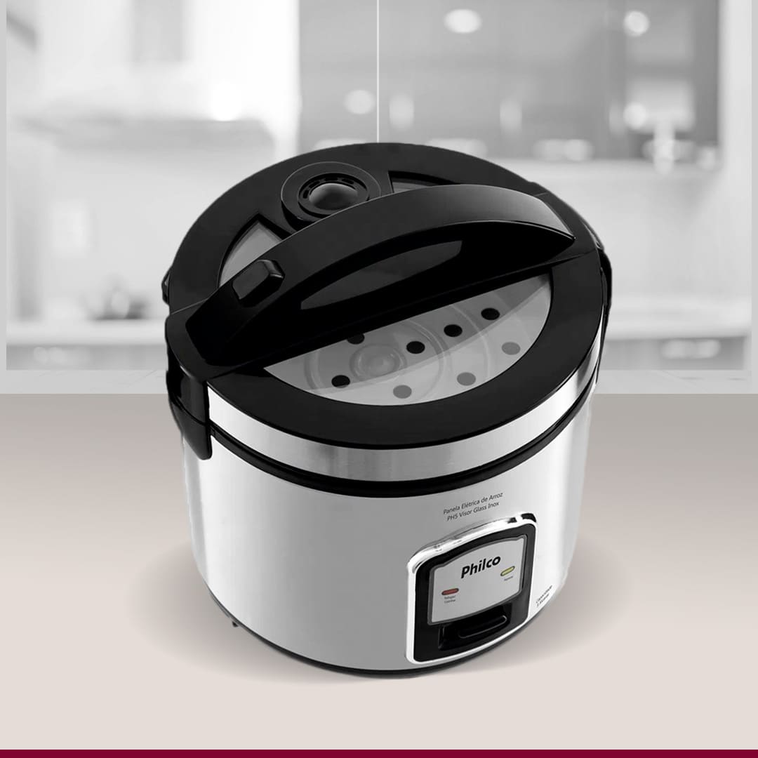 Panela Elétrica Philco PH5 Visor Glass Inox 5 xícaras