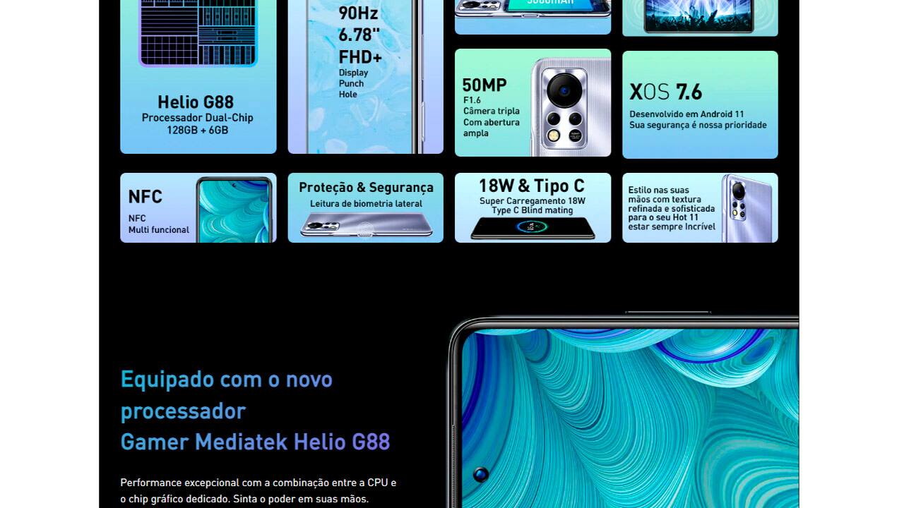 CEL.DESB. INFINIX HOT 11S PRETO - 55043522