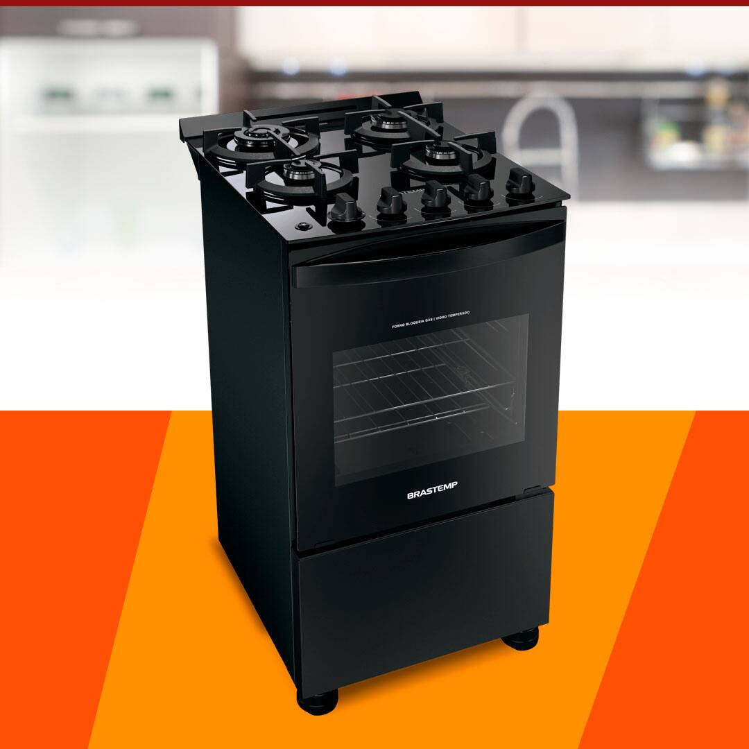 Fogão Brastemp BFO4XAE 4 Bocas Preto