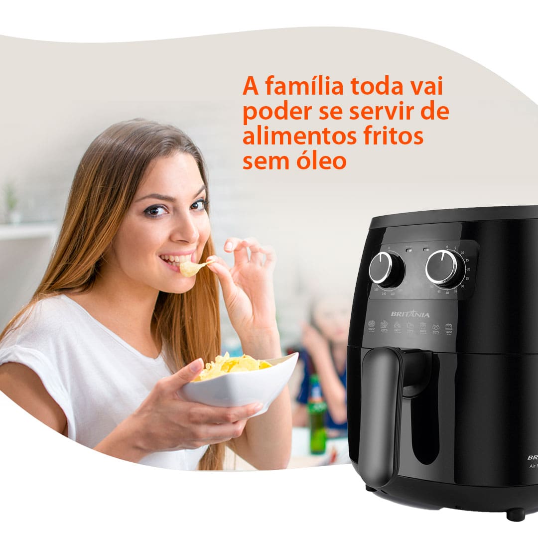 Fritadeira Air Fry Britânia BFR15P cesto antiaderente